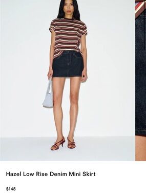 Hazel Low Rise Dark Blue Denim Mini Skirt